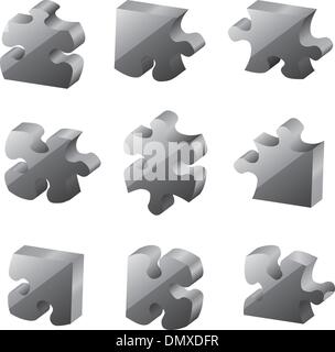 I pezzi di un puzzle Illustrazione Vettoriale