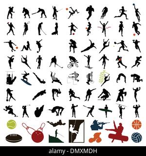 Sagome di sportivi Illustrazione Vettoriale