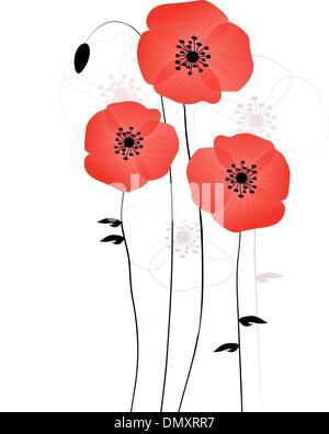 Papaveri bella illustrazione dello sfondo Illustrazione Vettoriale