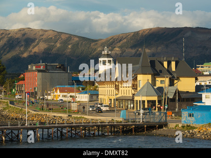 Puerto Natales, città portuale in Cile Patagonia Foto Stock
