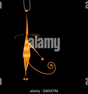 Funny arancio listati cat per il tuo design Illustrazione Vettoriale