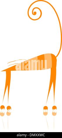 Funny arancio listati cat per il tuo design Illustrazione Vettoriale