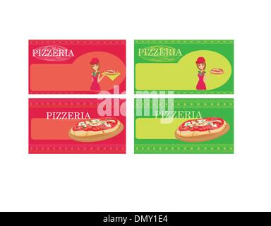 Pizza Menu set modello Illustrazione Vettoriale