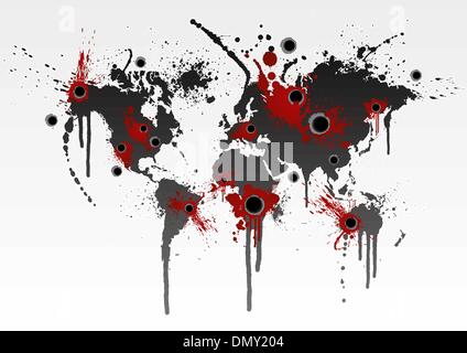 Sanguinosi concetto di globalizzazione Illustrazione Vettoriale
