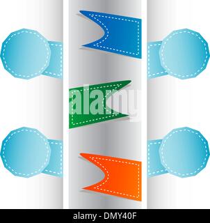 Set di nastri di origami e banner. Vettore set di etichette Illustrazione Vettoriale