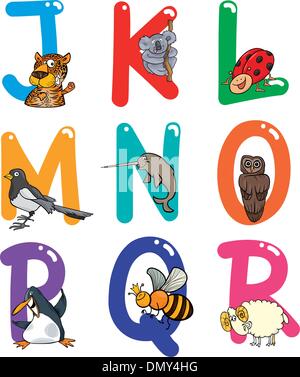 Cartoon alfabeto con gli animali Illustrazione Vettoriale