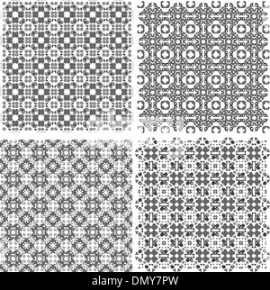 Geometrica monocromatica perfetta schemi impostati. Gli sfondi di vettore Illustrazione Vettoriale