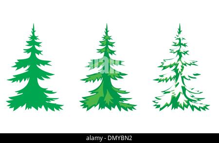 Set di vettore di 3 abete Illustrazione Vettoriale