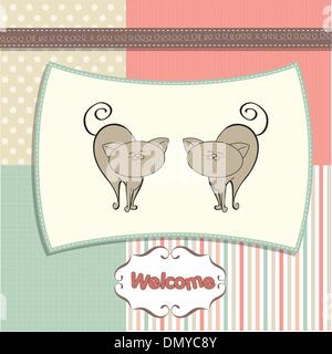 Delicato baby gemelli doccia card Illustrazione Vettoriale