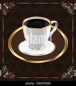 Carino ornati di incarto vintage per caffè, tazza di caffè Illustrazione Vettoriale