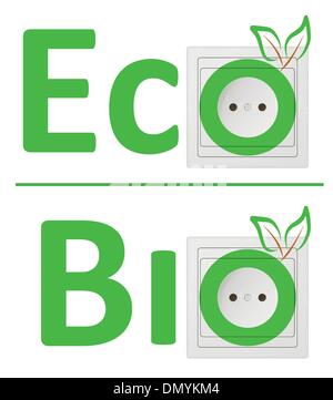 Concetto Ecologico, simbolizzanti bio energy Illustrazione Vettoriale