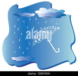 Pioggia e ombrello - vettore Illustrazione Vettoriale