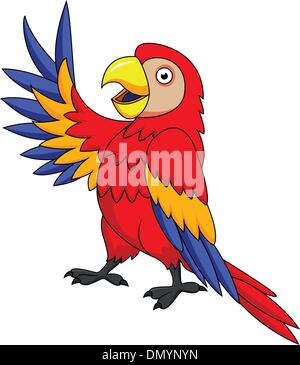 Macaw bird cartoon Illustrazione Vettoriale