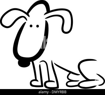 Cartoon doodle del cane per la colorazione Illustrazione Vettoriale