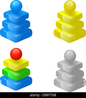 piramidi 3D Illustrazione Vettoriale