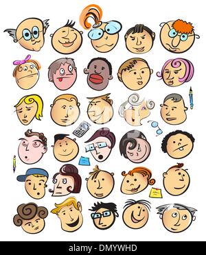 Faccia di persone cartoon icona vettore Illustrazione Vettoriale