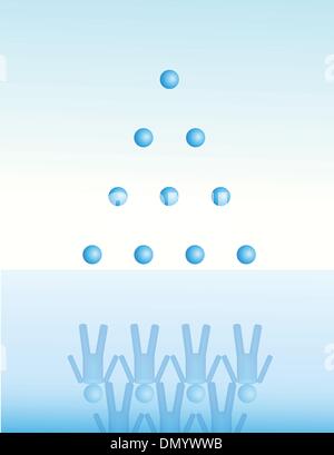 Un gruppo di persone di team fino a piramide Illustrazione Vettoriale