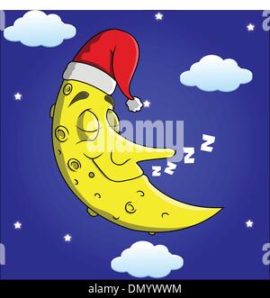 Dormire luna Cartoon Illustrazione Vettoriale