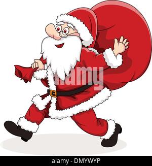 Babbo Natale che porta big bag Illustrazione Vettoriale