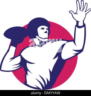 American Quarterback giocatore di football Pass Illustrazione Vettoriale