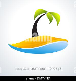 Icona di vacanza. Palm Tree isola tropicale Icona Creative Illustrazione Vettoriale