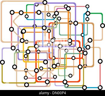 Colorato astratto mappa della metropolitana. Vettore Illustrazione Vettoriale