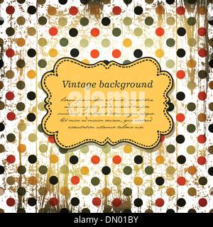 Scheda Vintage design con modello a punti. Vettore, EPS10 Illustrazione Vettoriale