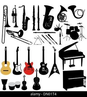 Strumenti di musica insieme Illustrazione Vettoriale