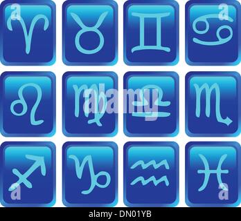 Zodiac set di icone Illustrazione Vettoriale