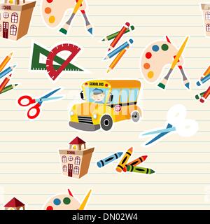 Si torna a scuola di strumenti e materiali di consumo Illustrazione Vettoriale