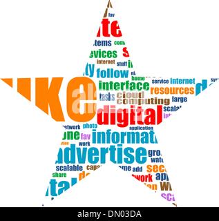 Il social media marketing parola cloud Illustrazione Vettoriale