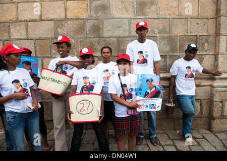 Elezioni in Madagascar- finale di campagna elettorale per le elezioni i candidati. Foto Stock