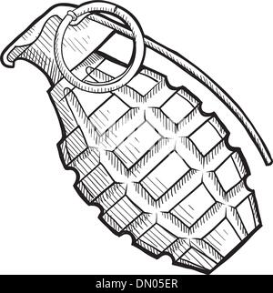 Hand Grenade schizzo Illustrazione Vettoriale