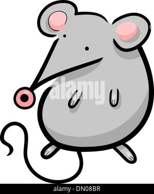 Carino il mouse cartoon illustrazione Illustrazione Vettoriale