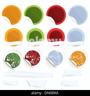 Set-di-blank-stickers-vector Illustrazione Vettoriale