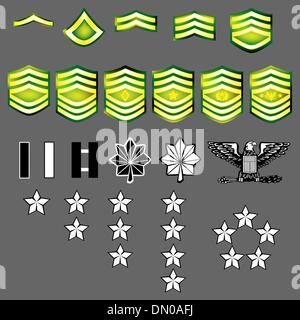 US Army rank insignia Illustrazione Vettoriale