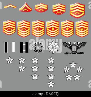 US Marine Corps rank insignia Illustrazione Vettoriale