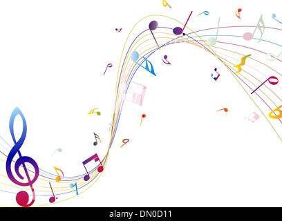 Multicolor note musicali Illustrazione Vettoriale