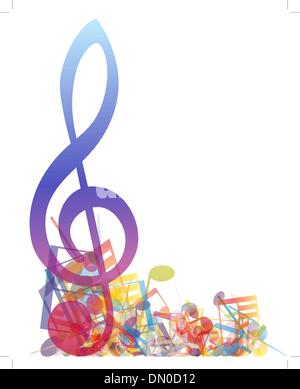 Multicolor note musicali Illustrazione Vettoriale