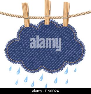Nube su uno stendibiancheria Illustrazione Vettoriale