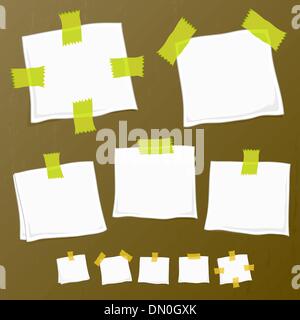 Note di adesivo su legno Illustrazione Vettoriale