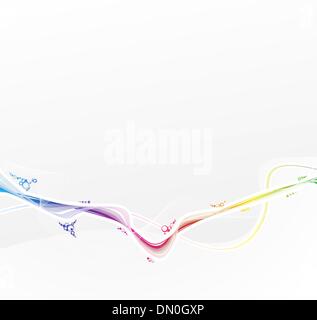 Magic rainbow scorre sullo sfondo Illustrazione Vettoriale