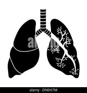 Polmoni in bianco e nero Illustrazione Vettoriale