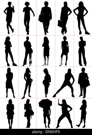 Persone sagome. Lavoratore. Sport. La donna. Illustrazione Vettoriale Illustrazione Vettoriale
