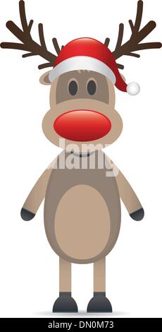 Rudolph la renna naso rosso Illustrazione Vettoriale