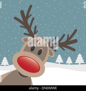 Rudolph Red Nose look Illustrazione Vettoriale