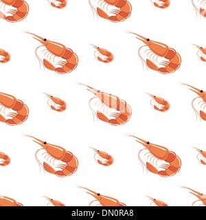 Seamless pattern di gamberetti Illustrazione Vettoriale