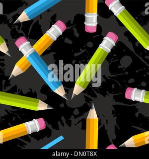 Si torna a scuola a matita pattern grunge Illustrazione Vettoriale