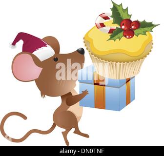 Holiday mouse clip art Illustrazione Vettoriale