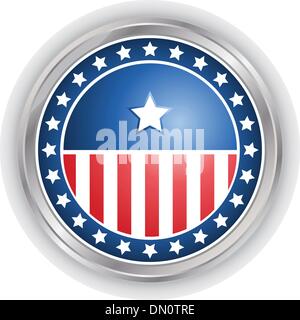 Immagine vettoriale di un badge a stelle e strisce Illustrazione Vettoriale